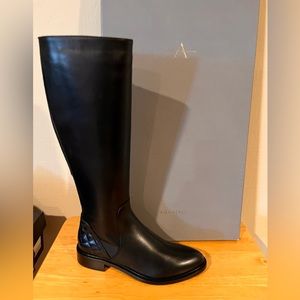 NIB Aquatalia leather knee boots.  Quilting detail and low heel.
